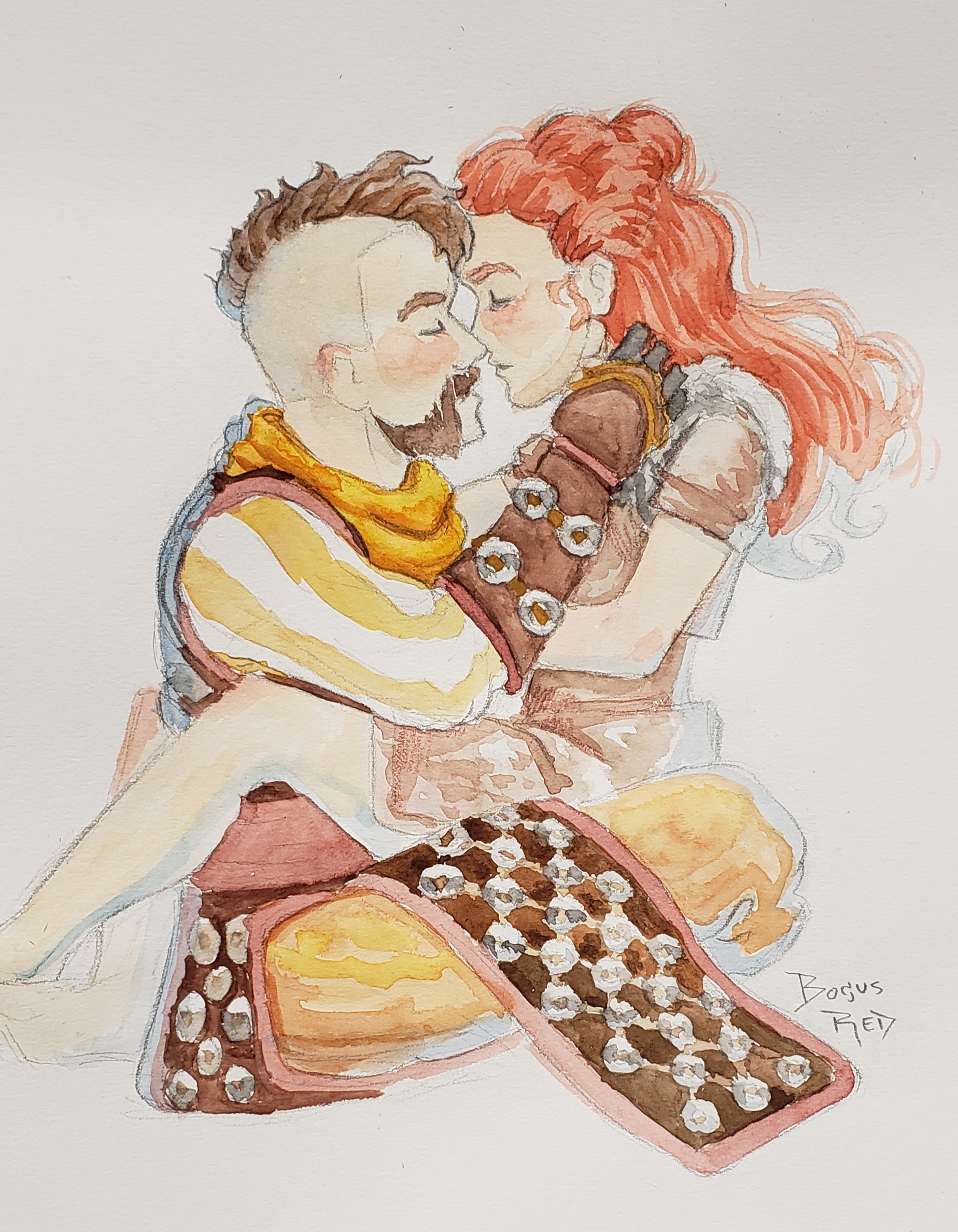 Erend and Aloy embrace